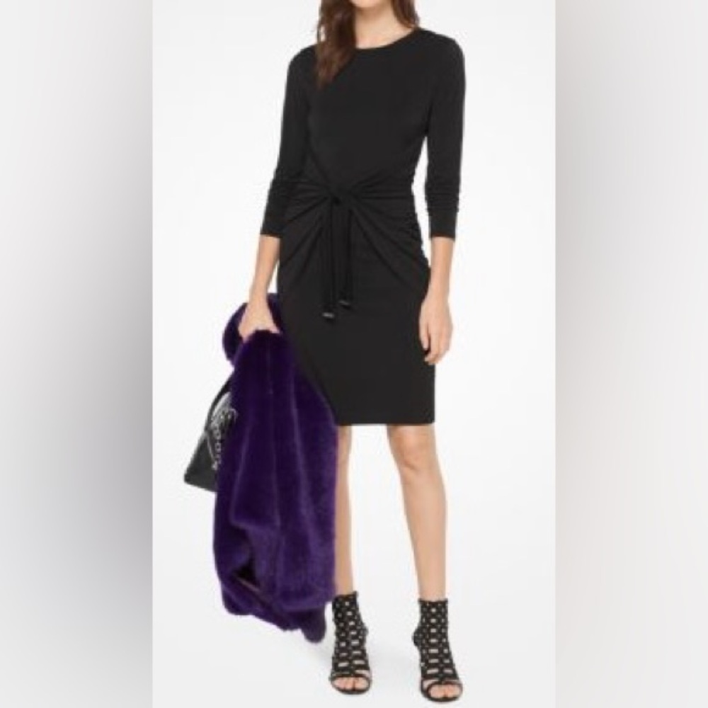Michael Kors Elegant Black Long Sleeve Dress